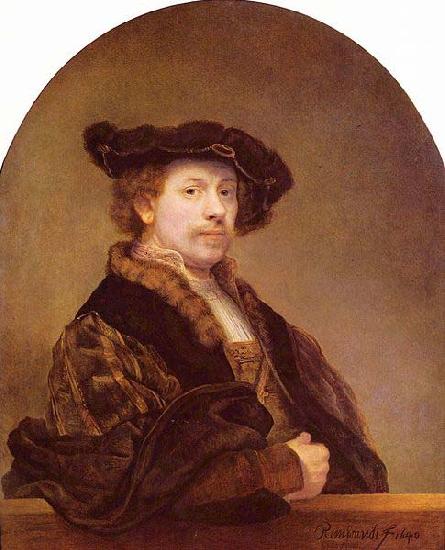 REMBRANDT Harmenszoon van Rijn wearing a costume in the style of over a century earlier. National Gallery